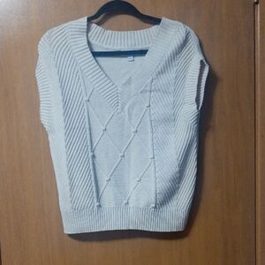 Calvin Klein Jeans Off-White V-Neck Sweater